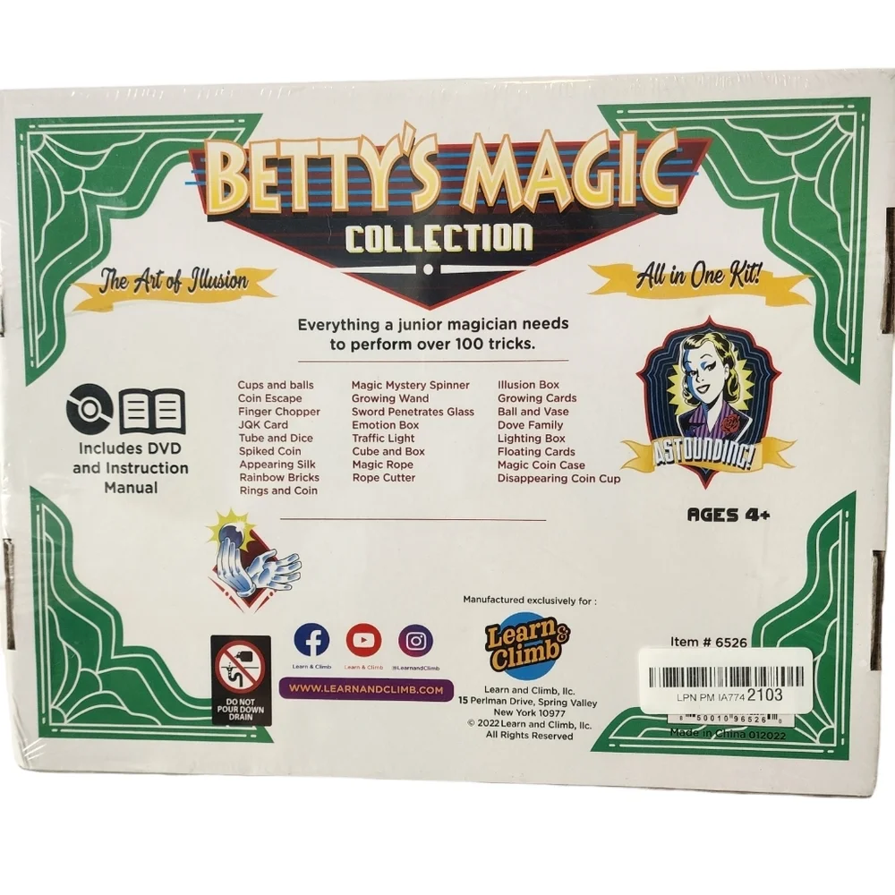 LEARN & Climb Betty's Magic Collection for Kids Ages 4+ 100 mind blowing tricks